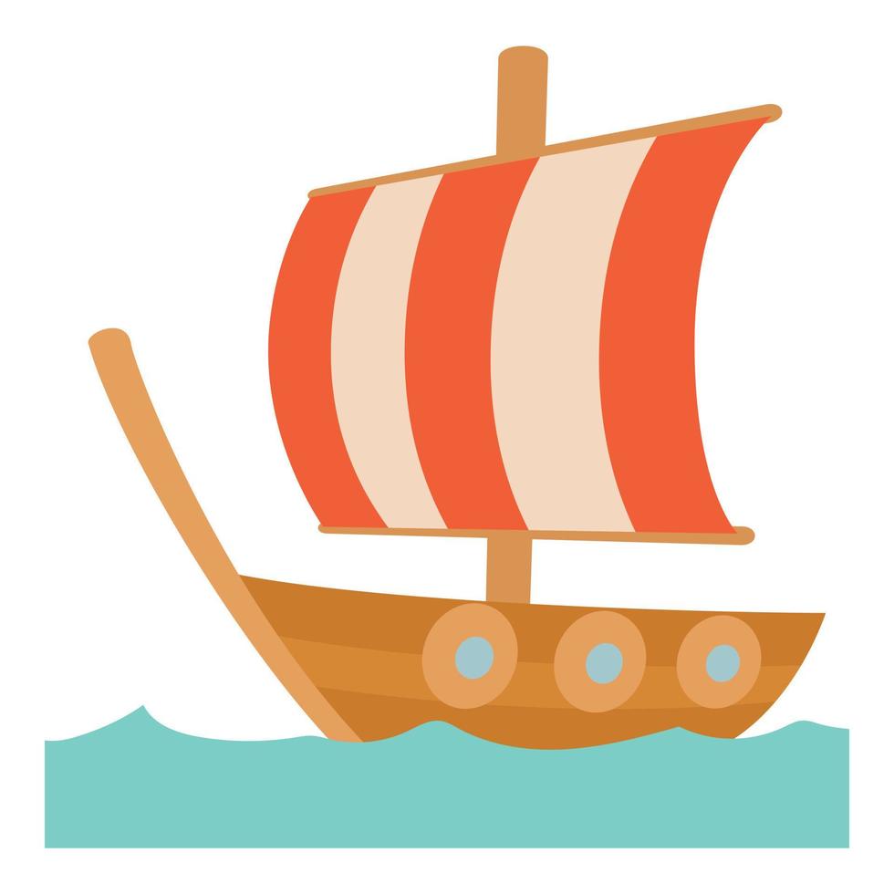 segling fartyg ikon , tecknad serie stil vektor