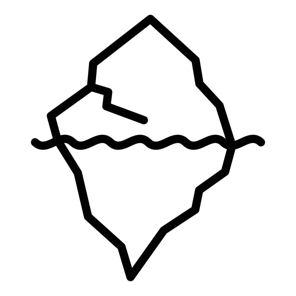 antarktischer Eisberg-Symbol-Umrissvektor. Meerwasser vektor