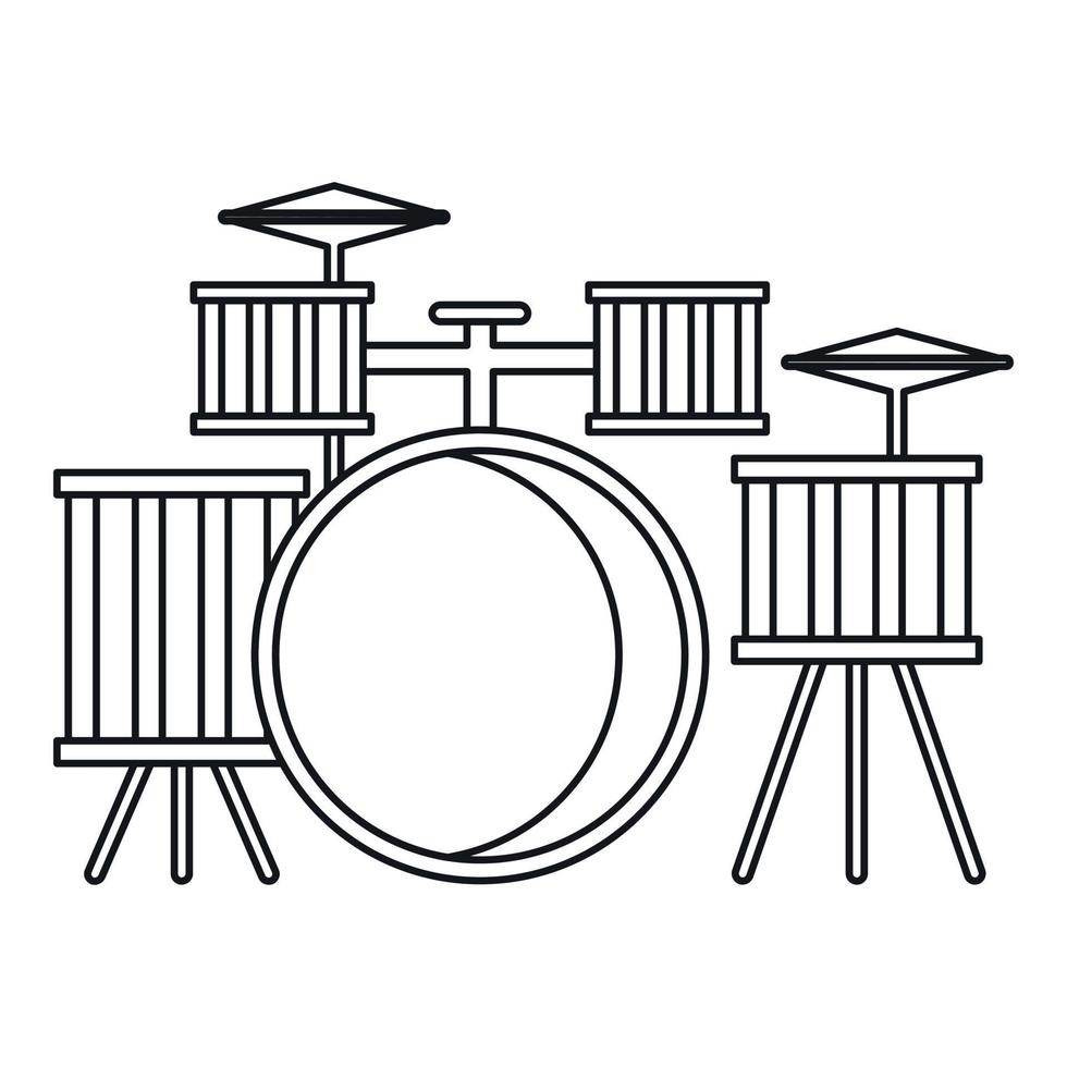 trummor ikon, översikt stil vektor