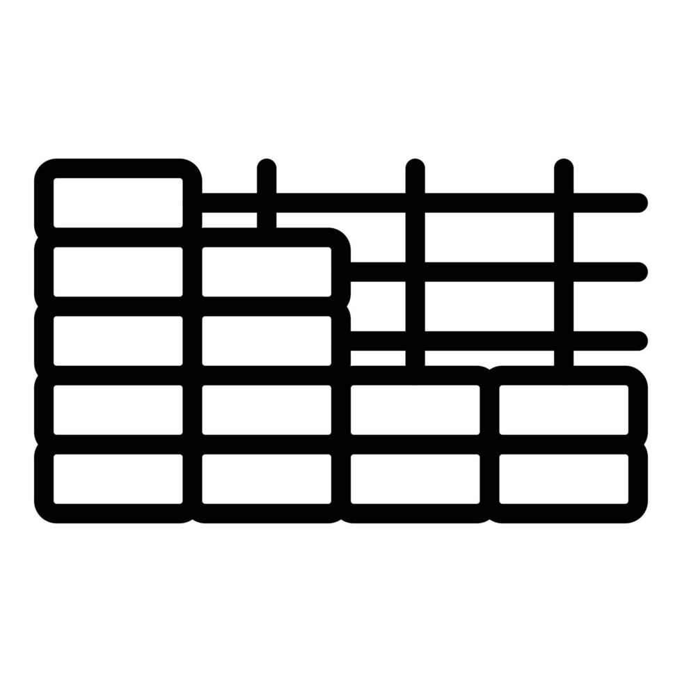 Backsteinmauer-Symbol-Umrissvektor. DIY-Reparatur vektor