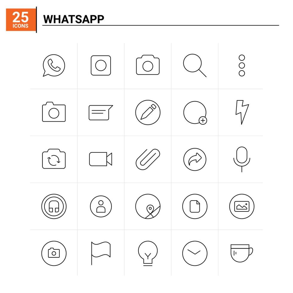 25 WhatsApp-Icons setzen Vektorhintergrund vektor