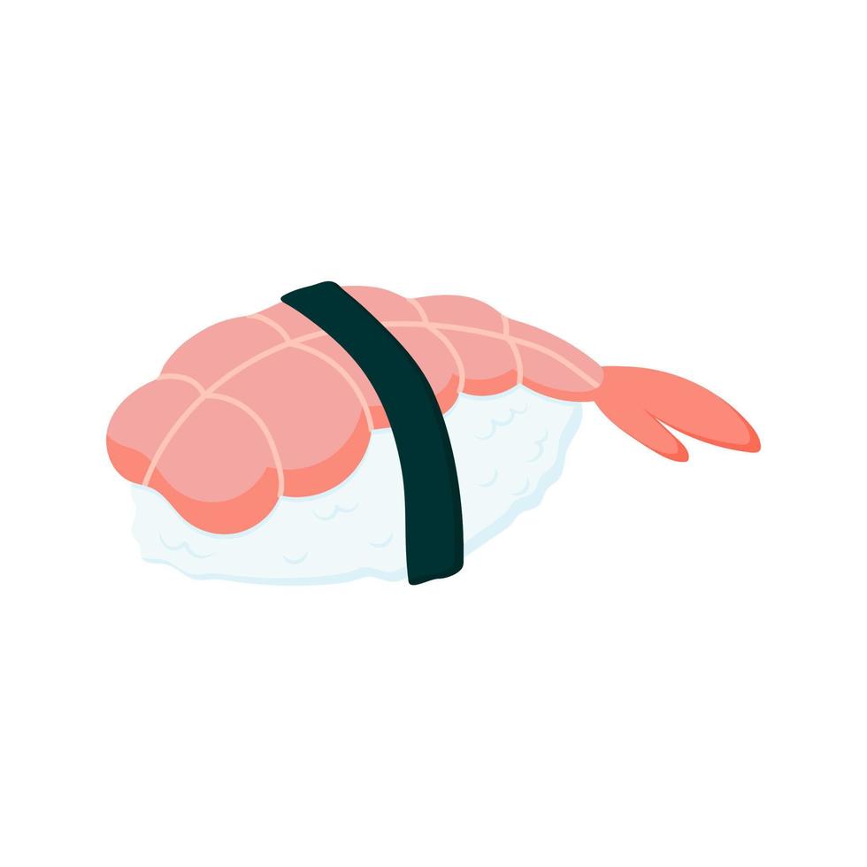 asiatisk sushi mat med räka. vektor illustration