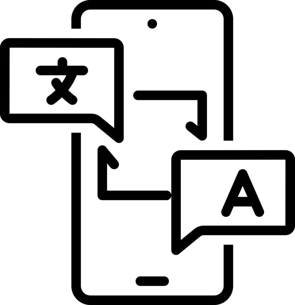 linje ikon för översättning vektor