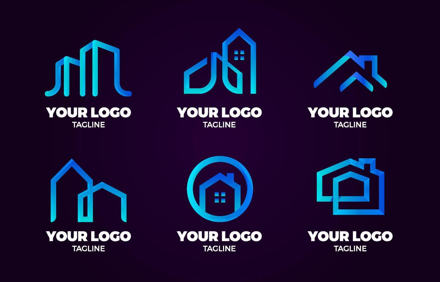konstruktion företag logotyp samling vektor
