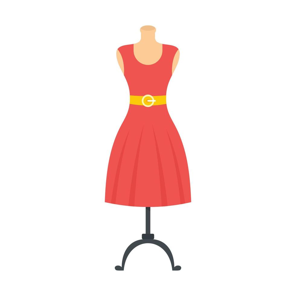 kvinna klänning på mannekäng ikon platt isolerat vektor