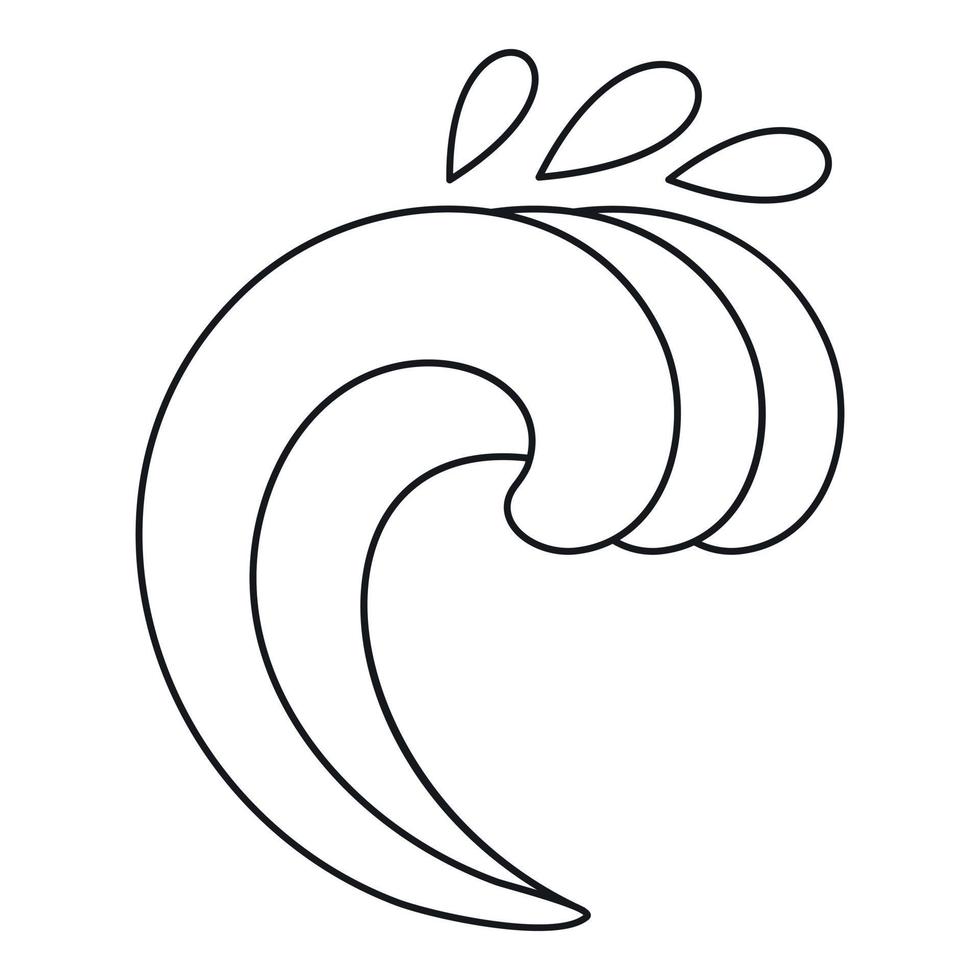 surfa Vinka ikon, översikt stil vektor