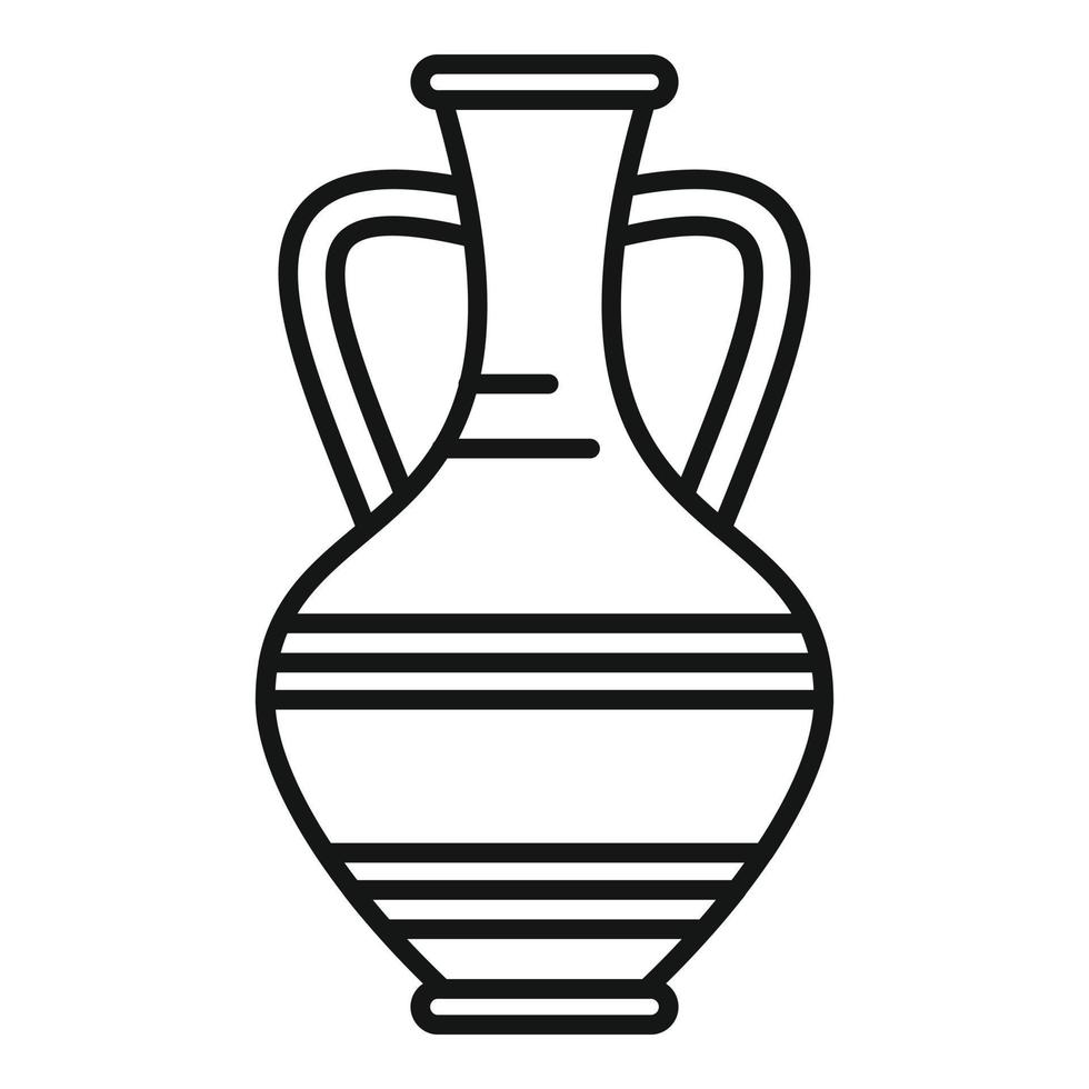 Amphorenglas-Symbol-Umrissvektor. Vase Topf vektor