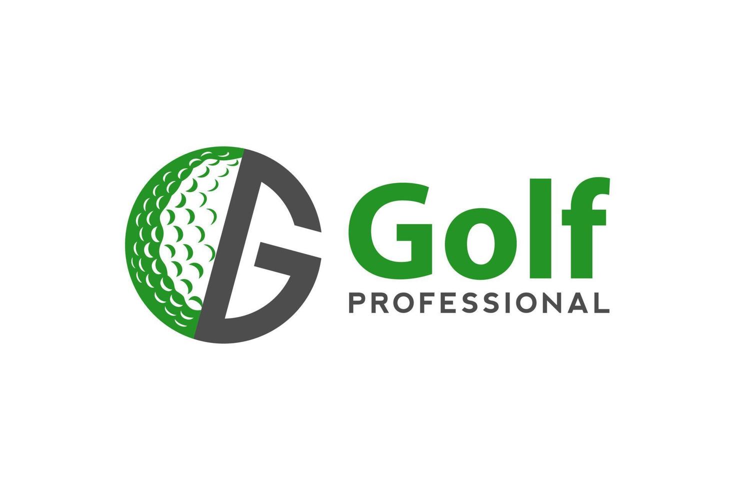 Buchstabe g für Golf-Logo-Design-Vektorvorlage, Vektoretikett des Golfsports, Logo der Golfmeisterschaft, Illustration, kreative Ikone, Designkonzept vektor