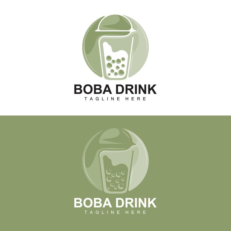boba dryck logotyp design, modern gelé dryck bubbla vektor, boba dryck varumärke glas illustration. design lämplig för kaféer, dryck märken vektor