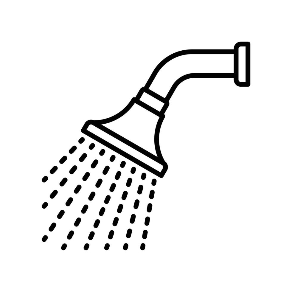 Duschsymbol für Badezimmer mit Wasserspray vektor