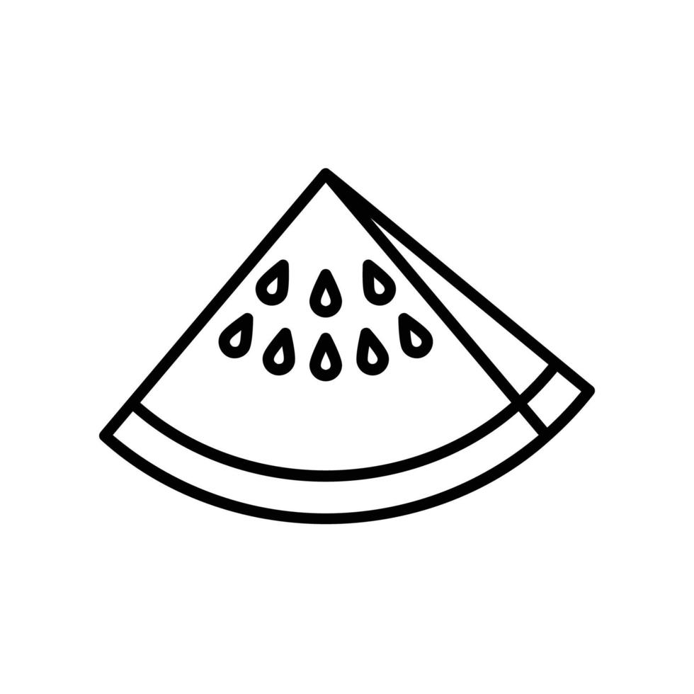 vattenmelon skiva ikon för frukt med frön vektor