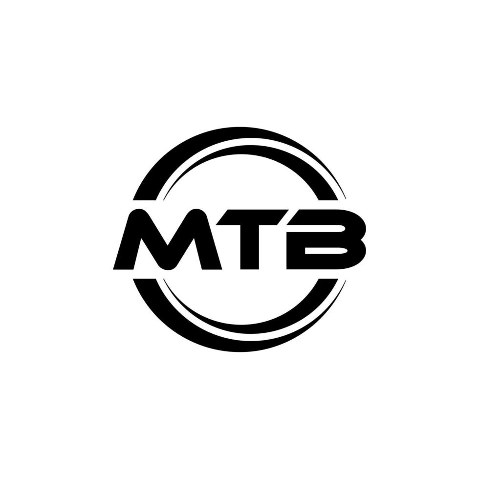 mtb brev logotyp design i illustration. vektor logotyp, kalligrafi mönster för logotyp, affisch, inbjudan, etc.