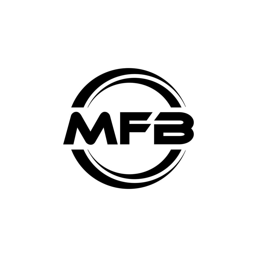 mfb brev logotyp design i illustration. vektor logotyp, kalligrafi mönster för logotyp, affisch, inbjudan, etc.