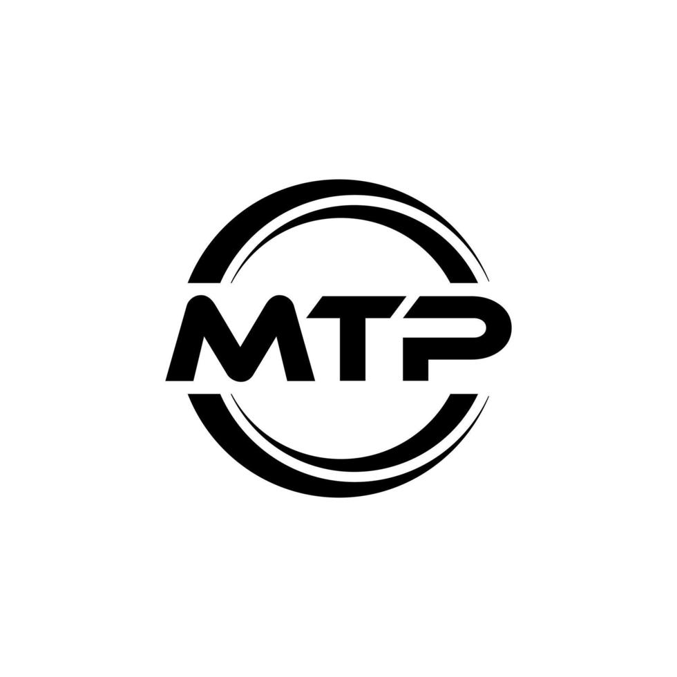 MTP-Brief-Logo-Design in Abbildung. Vektorlogo, Kalligrafie-Designs für Logo, Poster, Einladung usw. vektor