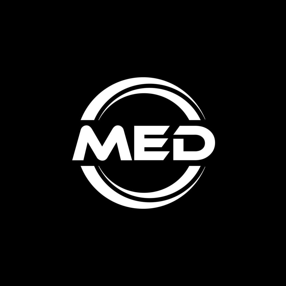 med-Brief-Logo-Design in Abbildung. Vektorlogo, Kalligrafie-Designs für Logo, Poster, Einladung usw. vektor