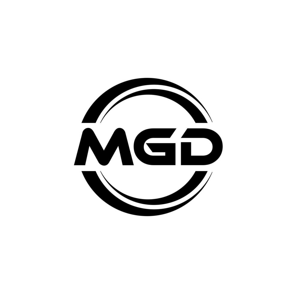 mgd brev logotyp design i illustration. vektor logotyp, kalligrafi mönster för logotyp, affisch, inbjudan, etc.