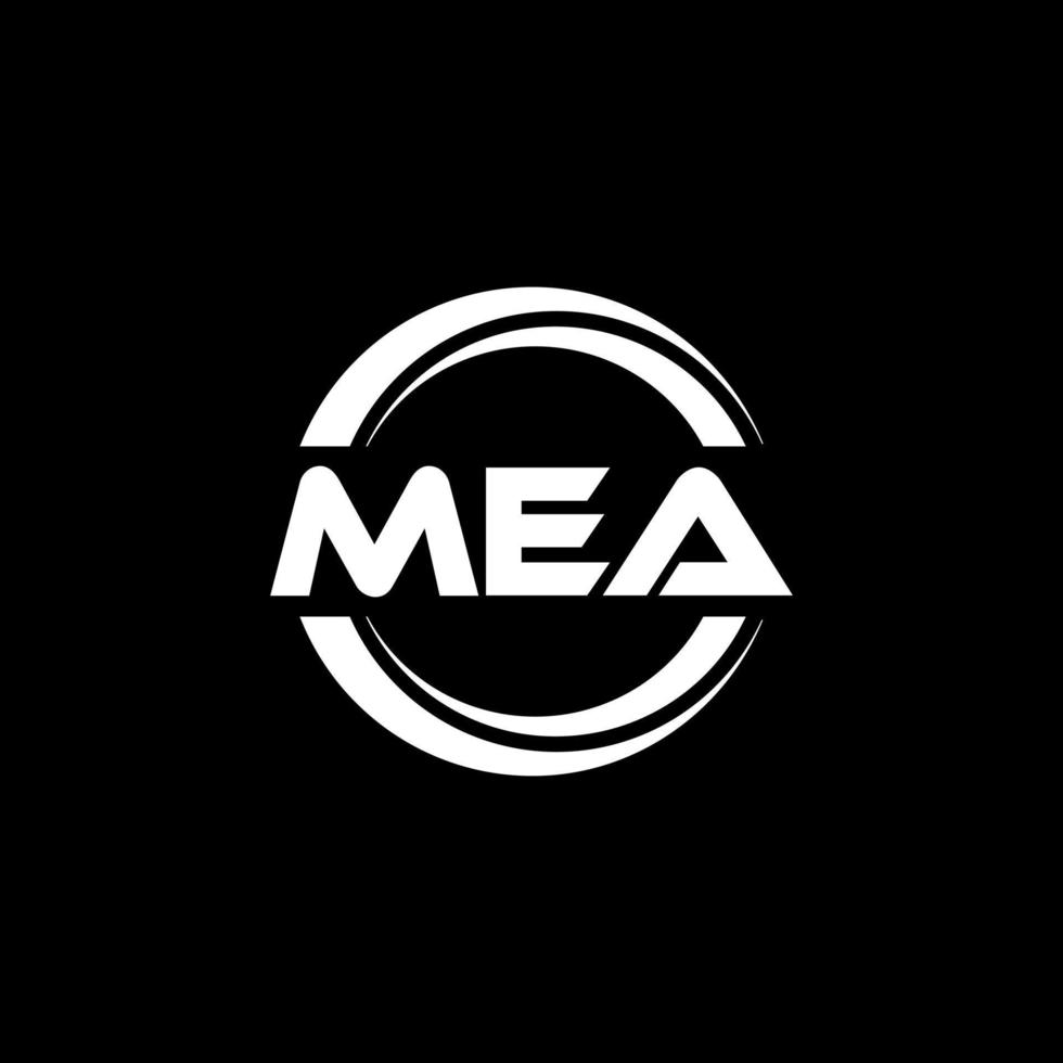 mea brev logotyp design i illustration. vektor logotyp, kalligrafi mönster för logotyp, affisch, inbjudan, etc.