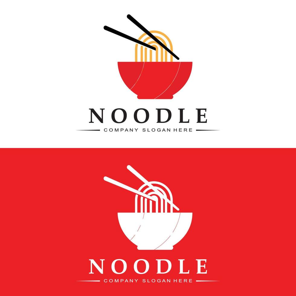 Nudellogo, asiatischer Lebensmittelvektor, Design geeignet für Ramen-Nudelläden und Restaurants vektor