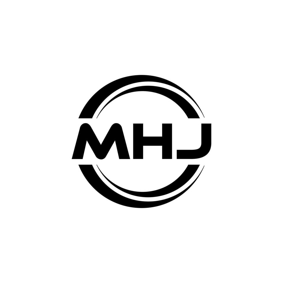 mhj brev logotyp design i illustration. vektor logotyp, kalligrafi mönster för logotyp, affisch, inbjudan, etc.