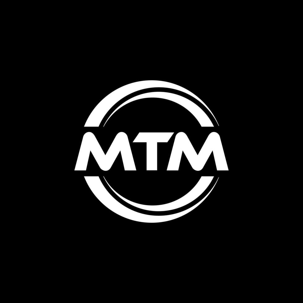 mtm brev logotyp design i illustration. vektor logotyp, kalligrafi mönster för logotyp, affisch, inbjudan, etc.