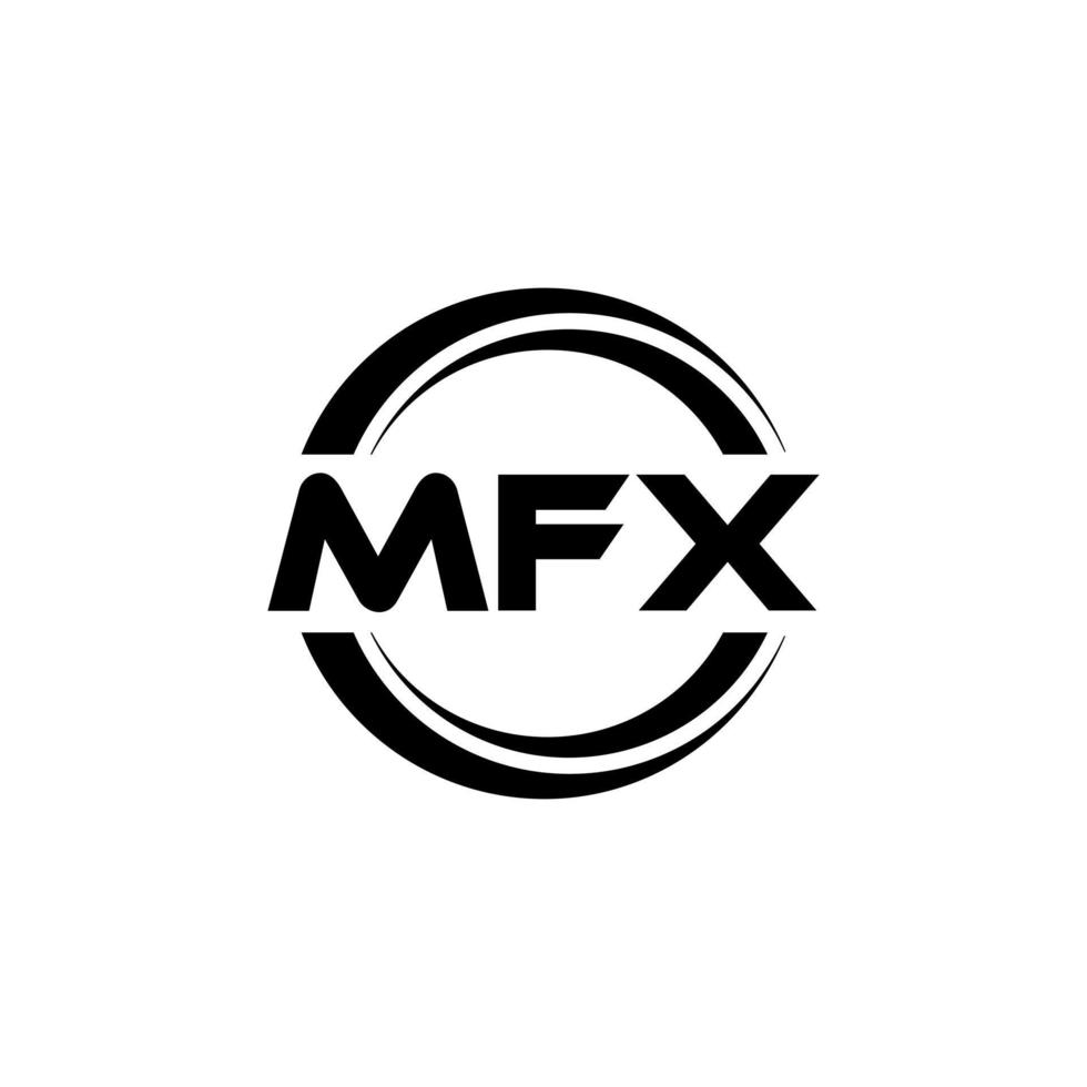 mfx brev logotyp design i illustration. vektor logotyp, kalligrafi mönster för logotyp, affisch, inbjudan, etc.