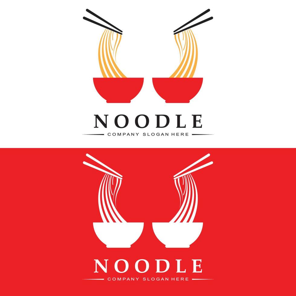 Nudellogo, asiatischer Lebensmittelvektor, Design geeignet für Ramen-Nudelläden und Restaurants vektor