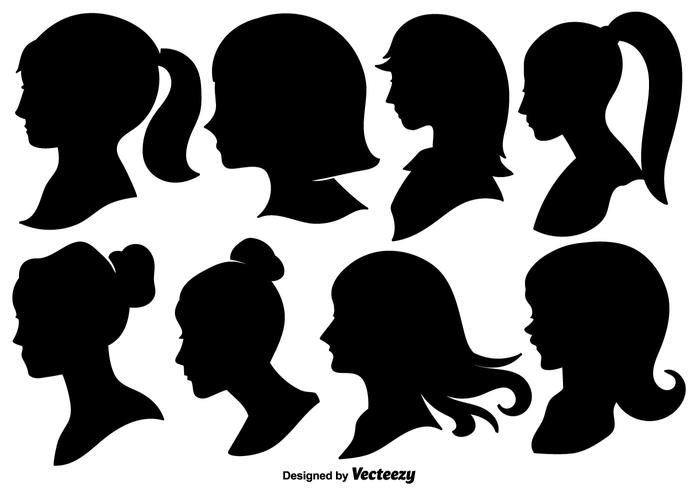 Frau Profil Silhouetten - Vektor-Illustration vektor