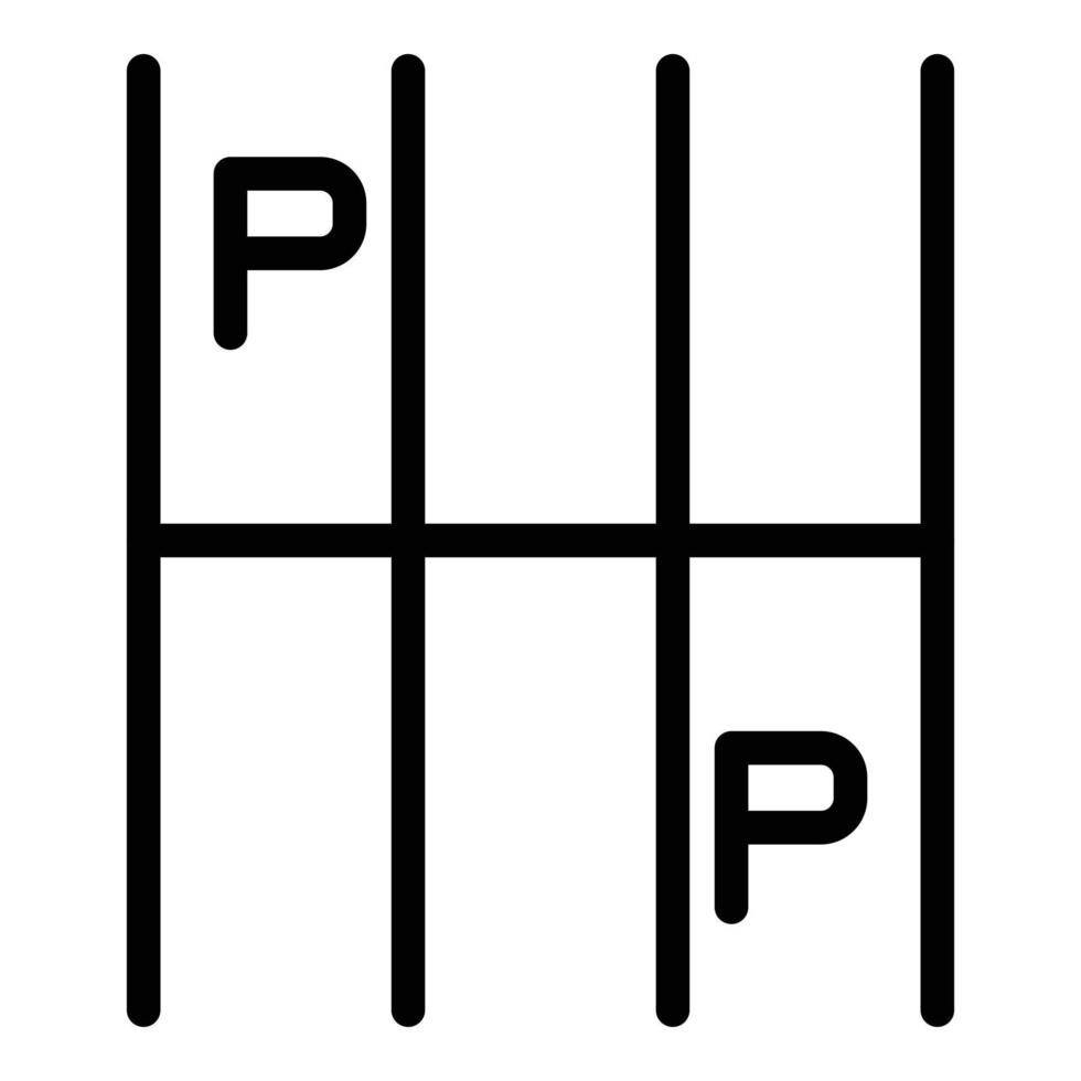 parkering plats ikon översikt vektor. bil parkera vektor