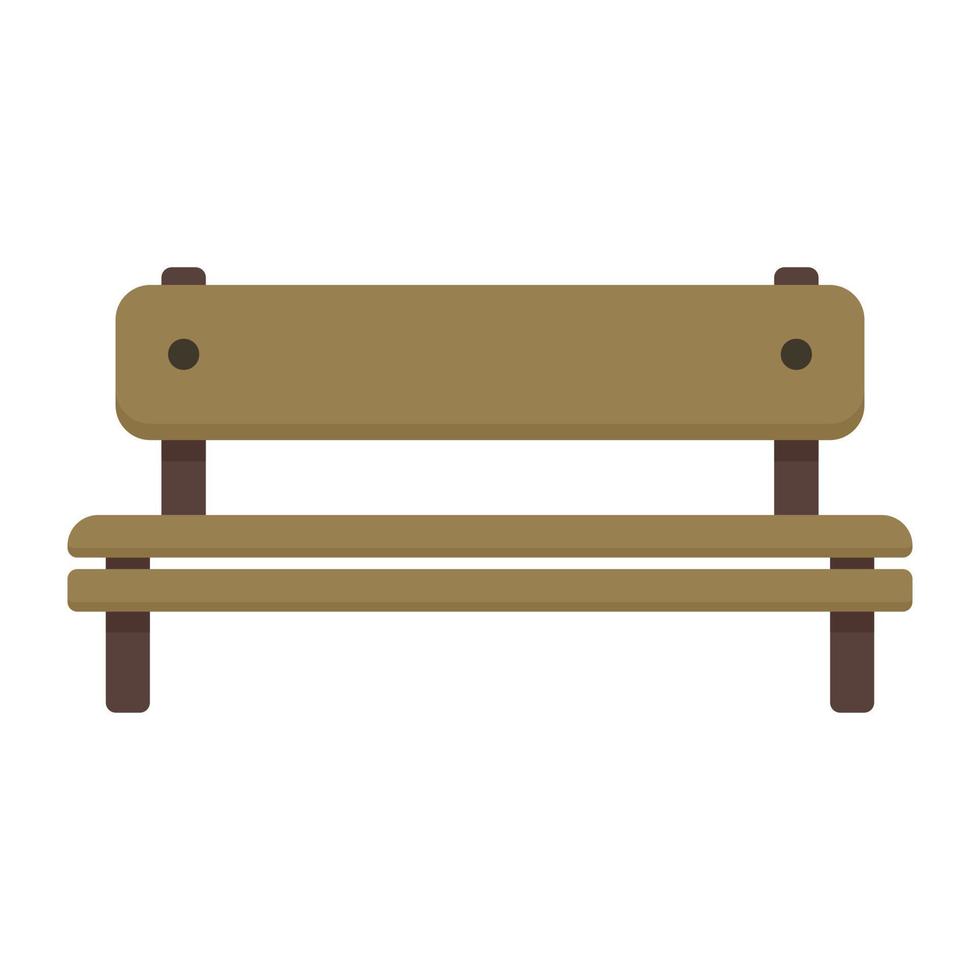 sittplats bänk ikon platt isolerat vektor