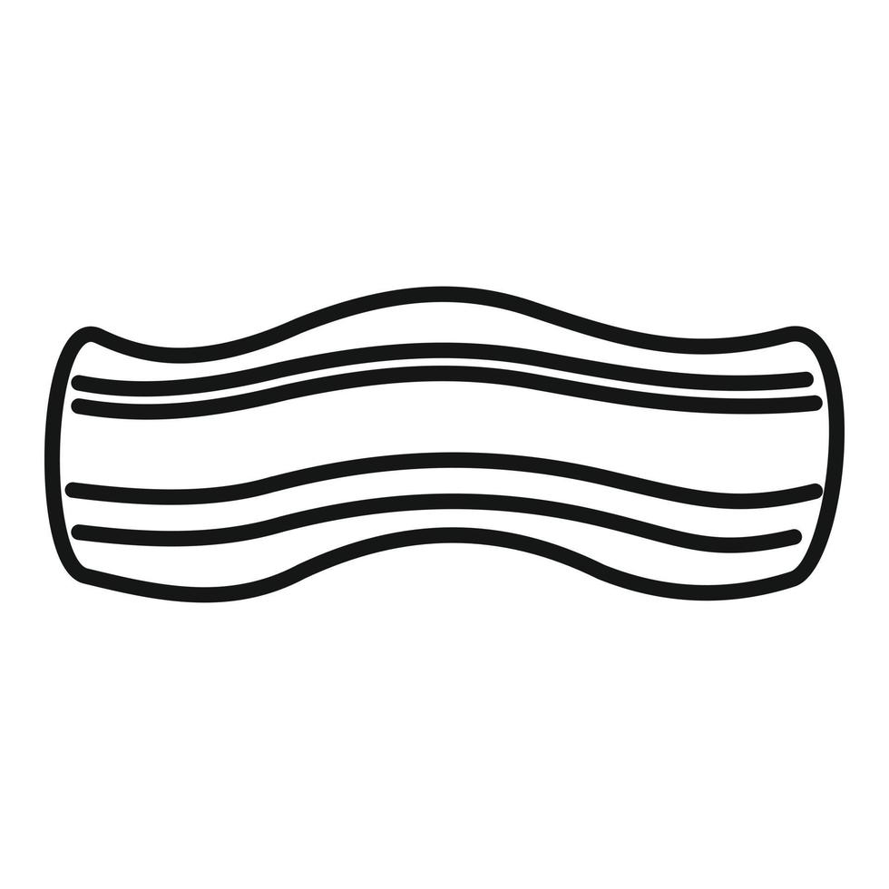 kokta bacon ikon översikt vektor. skiva kött vektor