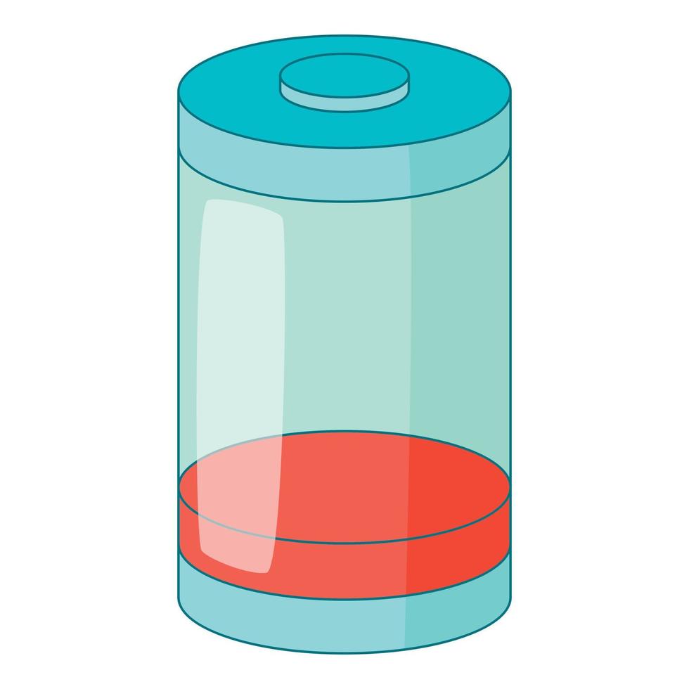 Symbol für schwache Batterie, Cartoon-Stil vektor