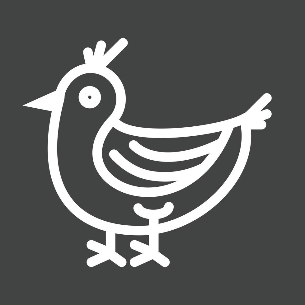 umgekehrtes Symbol für Hühnerlinie vektor