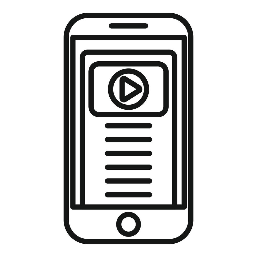 Smartphone-Reportage-Icon-Umrissvektor. Kamera-TV vektor