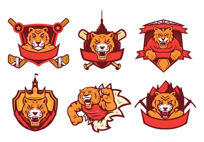 Gratis Tigers Logo Vector Set