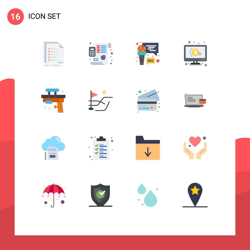 packa av 16 modern platt färger tecken och symboler för webb skriva ut media sådan som roligt per planera betala program redigerbar packa av kreativ vektor design element
