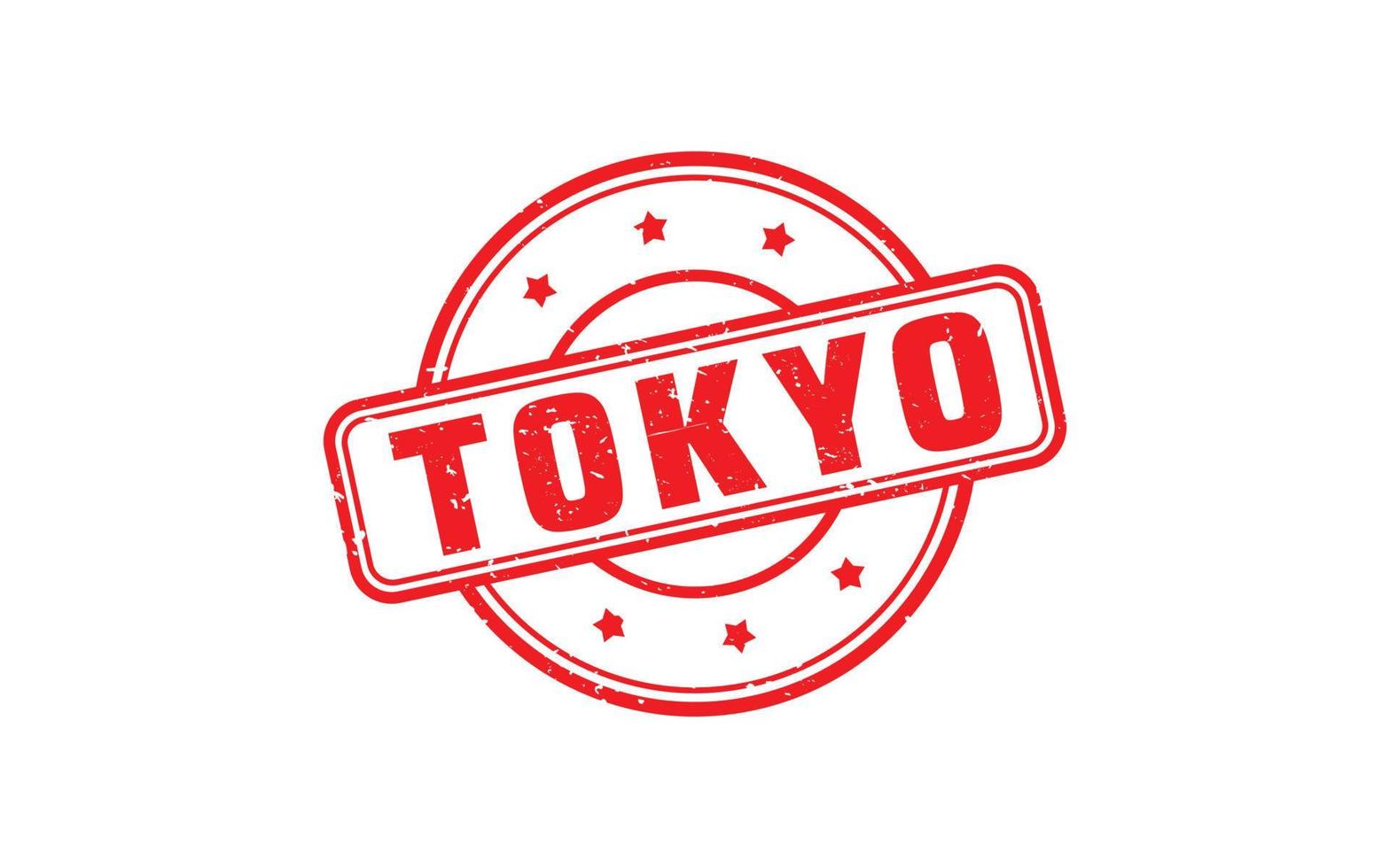 Tokio-Japan-Stempel mit Grunge-Stil auf weißem Hintergrund vektor