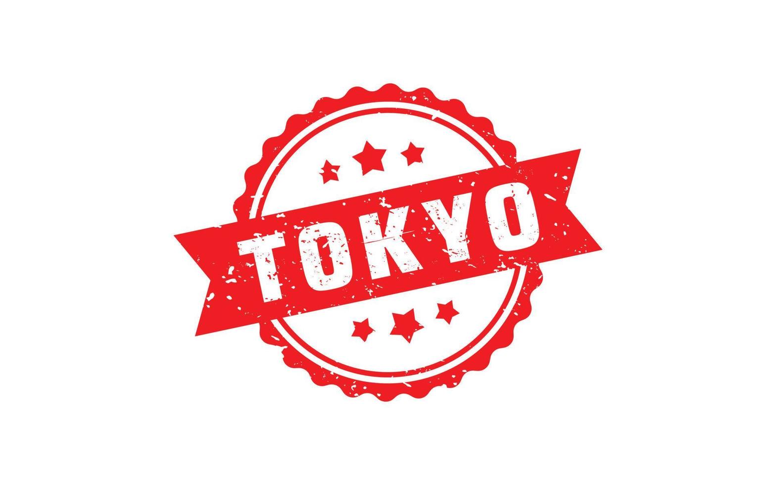 Tokio-Japan-Stempel mit Grunge-Stil auf weißem Hintergrund vektor