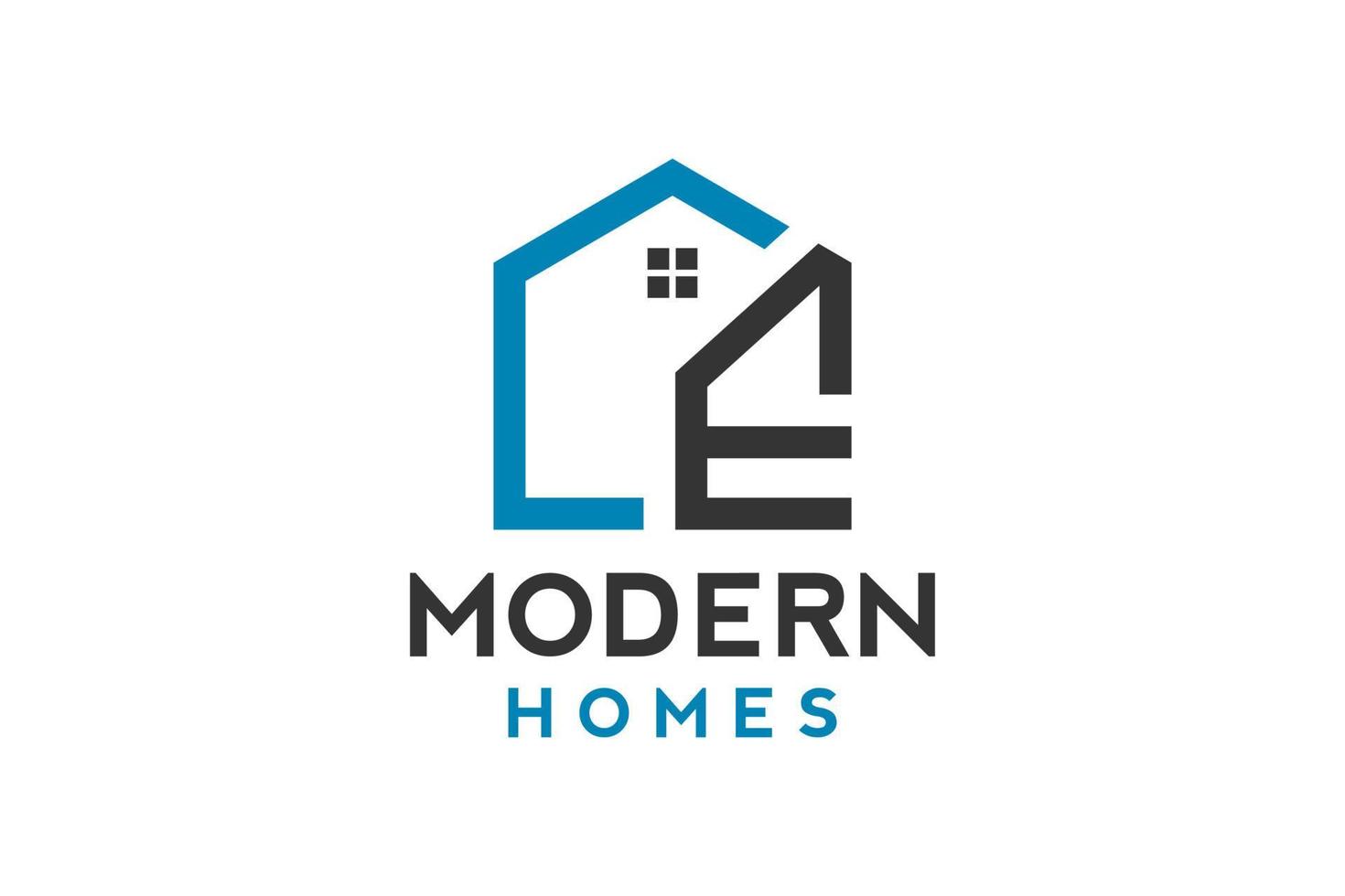 Logo-Design von e in Vektor für Bau, Haus, Immobilien, Gebäude, Eigentum. minimale fantastische trendige professionelle logo-design-vorlage.