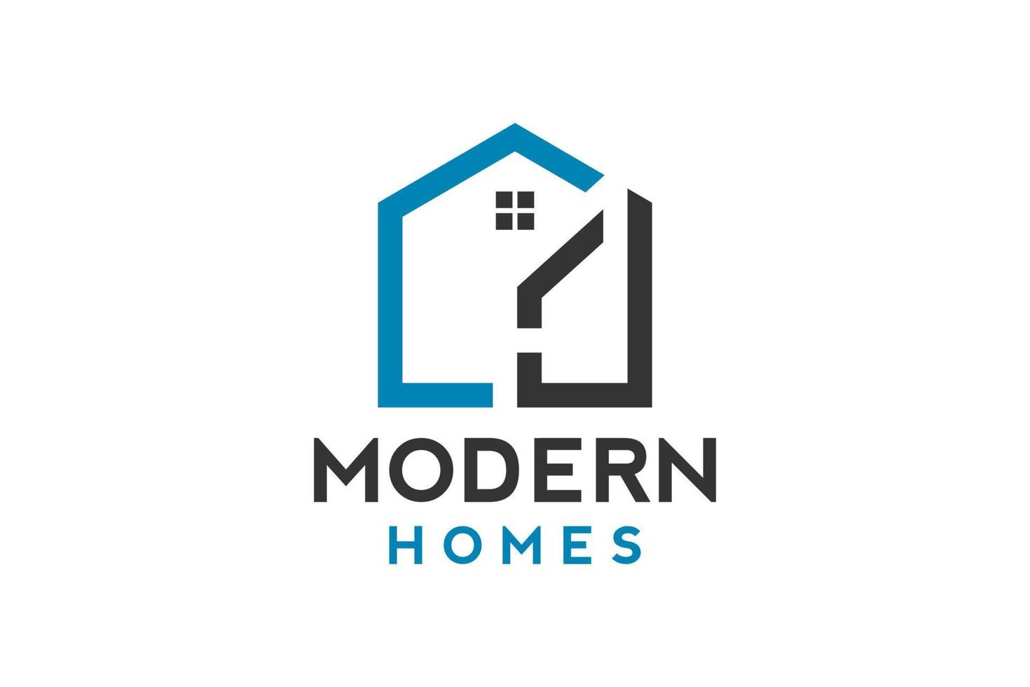 Logo-Design von j in Vektor für Bau, Haus, Immobilien, Gebäude, Eigentum. minimale fantastische trendige professionelle logo-design-vorlage.