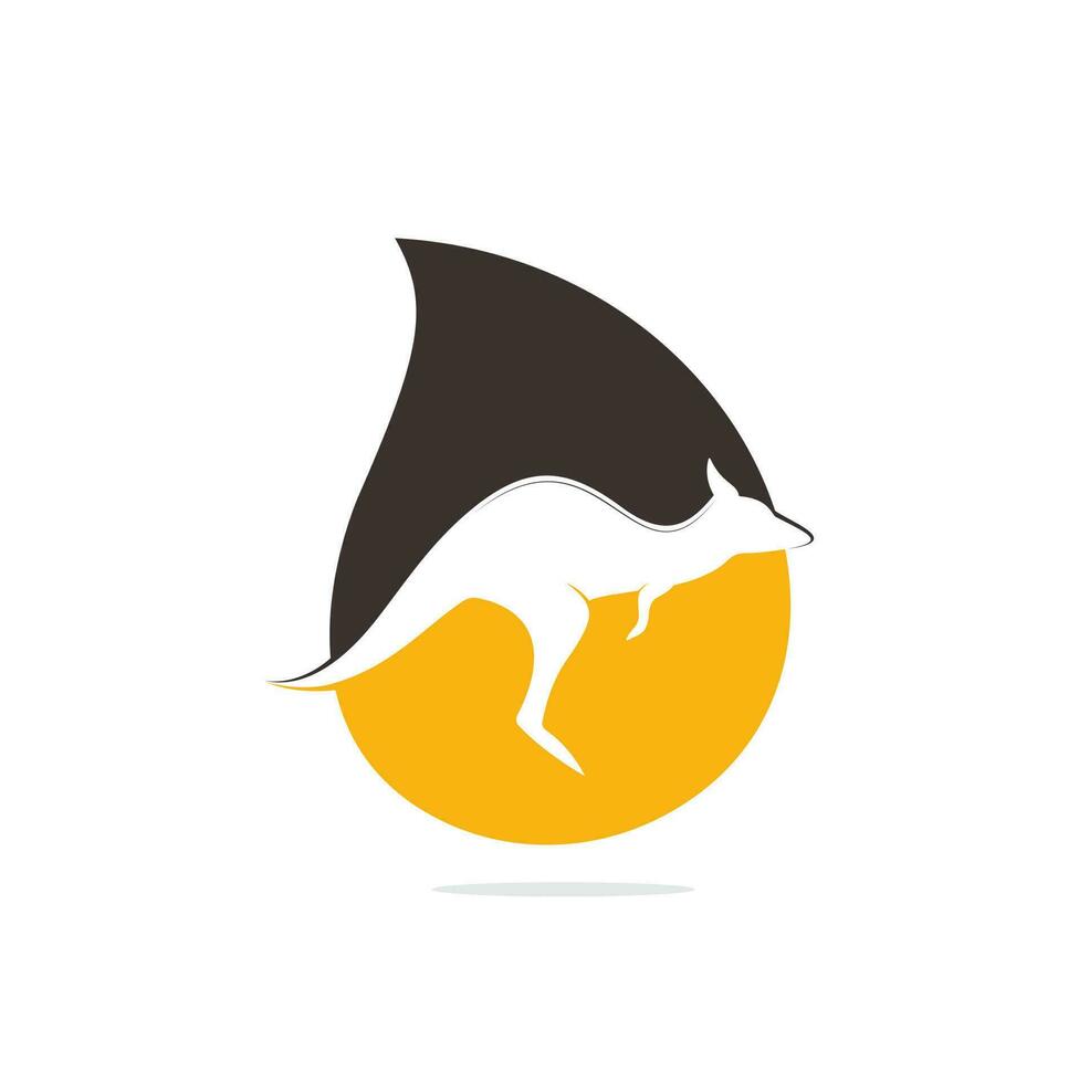Känguru-Drop-Form-Konzept-Logo-Design-Vektor-Vorlage. Känguru-schnelle Logo-Konzepte vektor