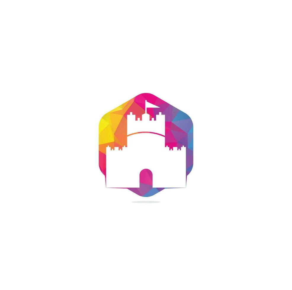 Schloss-Vektor-Logo-Design. Schlossturm-Logo-Vorlagenvektor. vektor