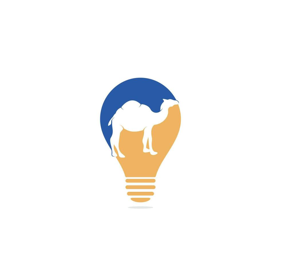 kamel Glödlampa form begrepp logotyp mall vektor ikon illustration design