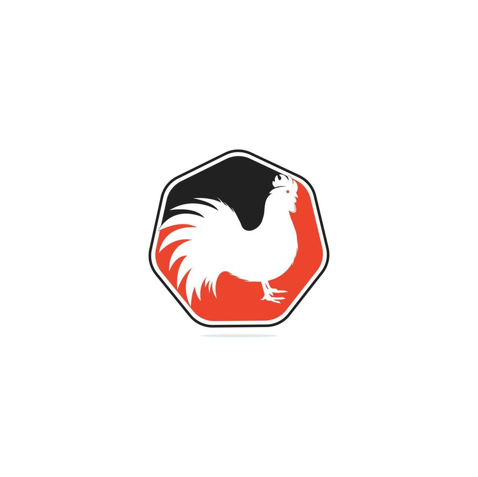 Hahn-Logo-Design. Hähnchen-Restaurant-Vektor-Logo-Schild. rotes Hahn-Logo-Symbol. Hahn-Logo-Konzept. vektor