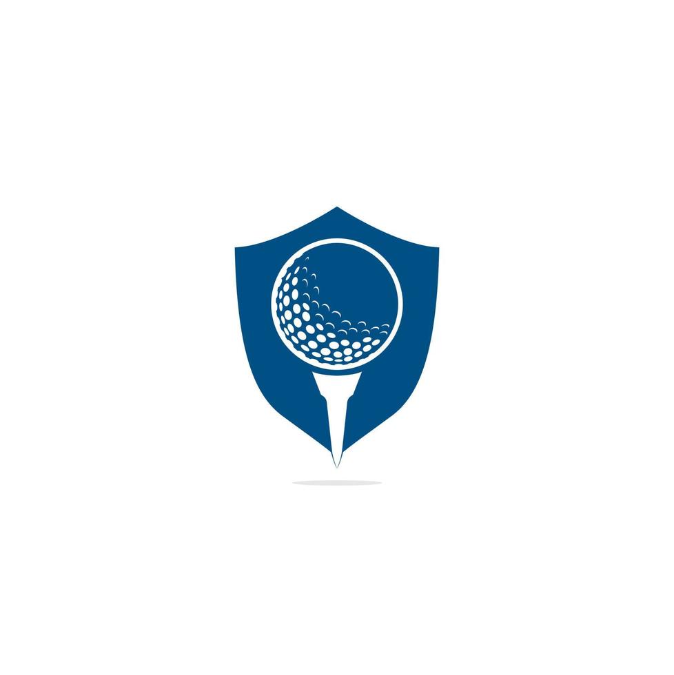 golf boll på tee logotyp isolerat på vit bakgrund . vektor