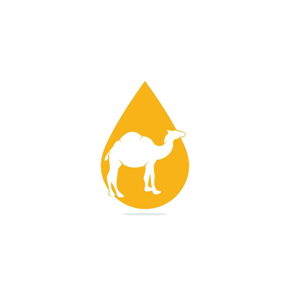 Kamel Tropfen Form Konzept Logo Vorlage Vektor Icon Illustration Design