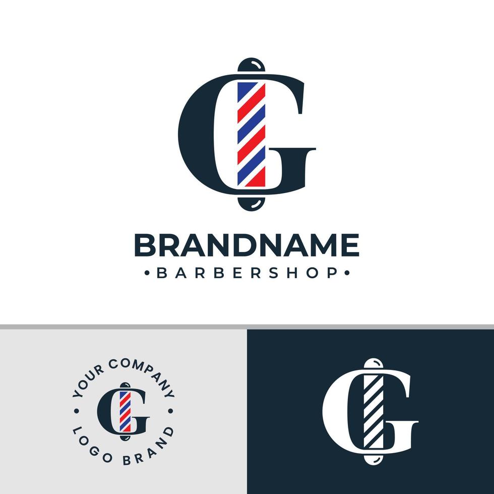 Buchstabe g Barbershop-Logo, geeignet für jedes Geschäft im Zusammenhang mit Barbershop mit g-Initiale. vektor