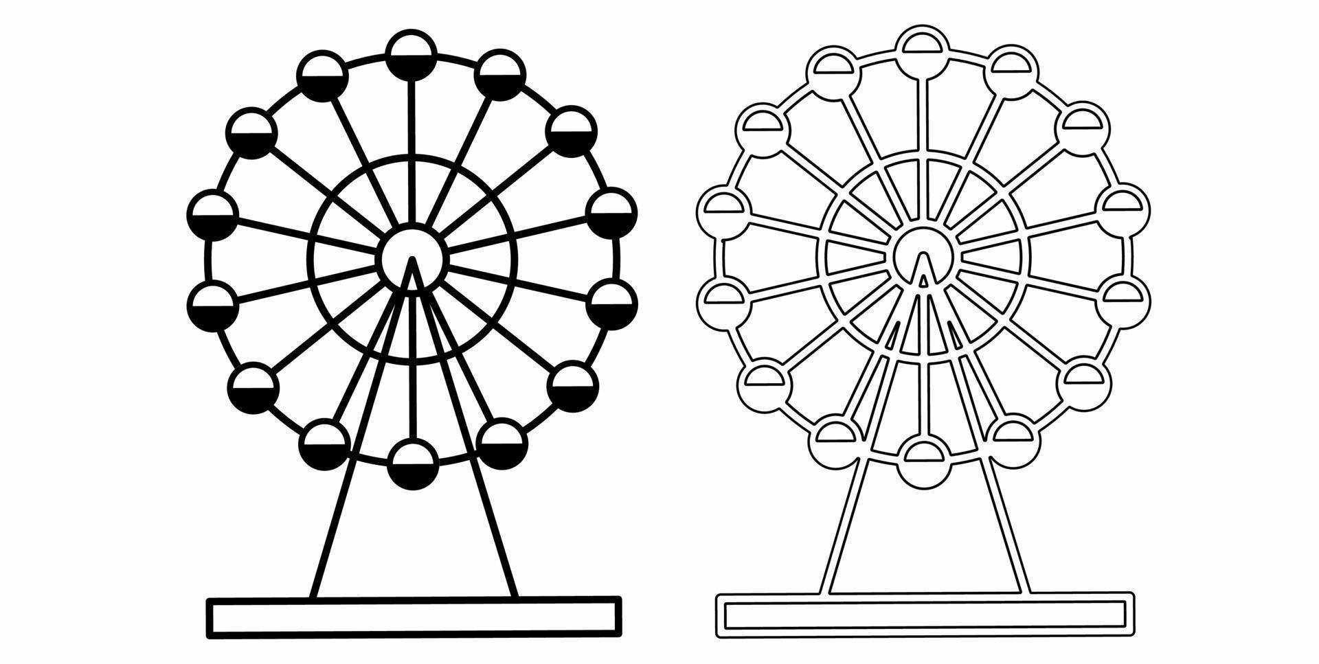 Riesenrad-Icon-Set isoliert auf weißem Hintergrund vektor