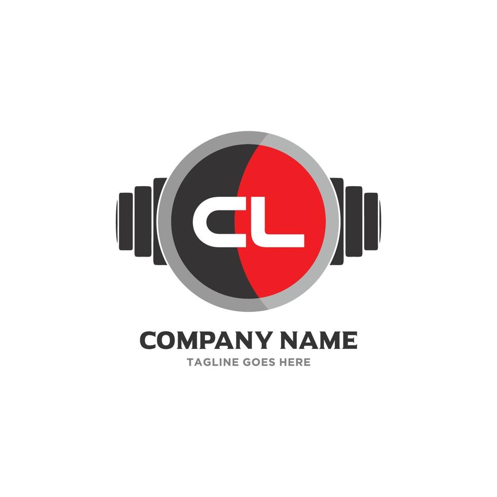 cl Brief Logo Design Symbol Fitness und Musik Vektorsymbol. vektor