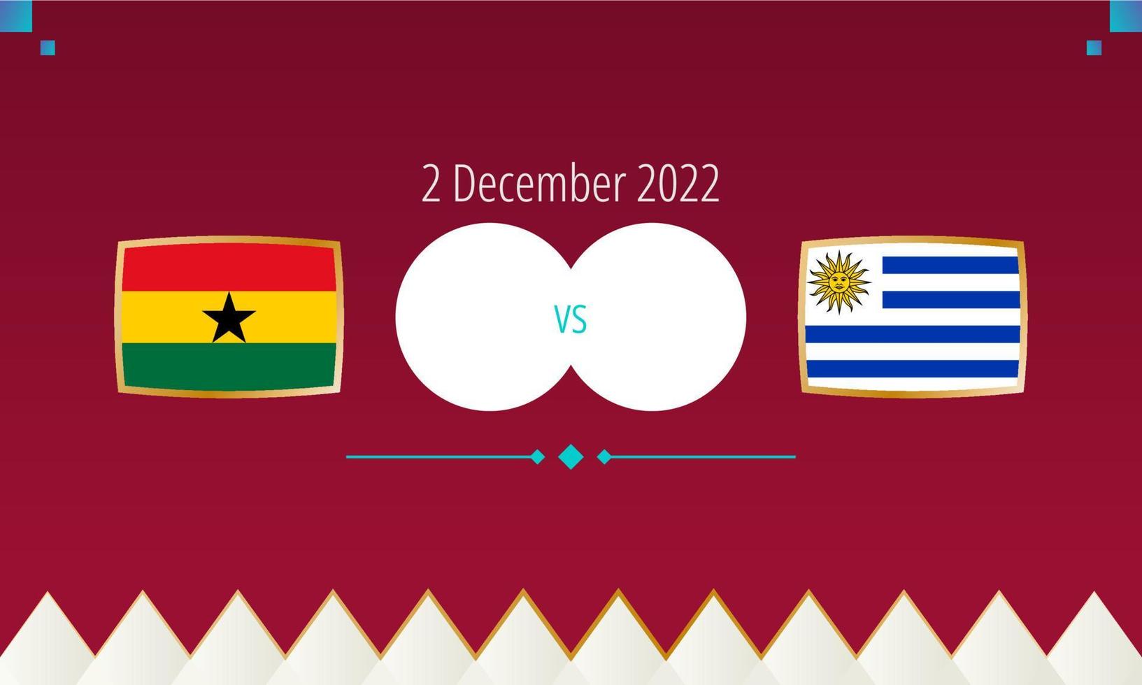 ghana mot uruguay fotboll match, internationell fotboll konkurrens 2022. vektor