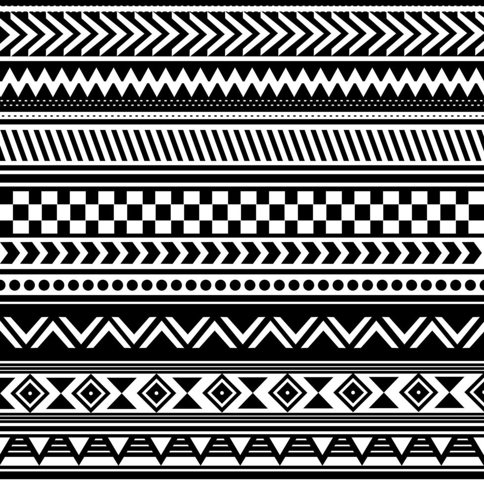 vektor abstrakt etnisk geometrisk mönster design för bakgrund eller tapet, sömlös etnisk mönster. handgjorda. horisontell Ränder. svart och vit skriva ut för din textilier. vektor illustration